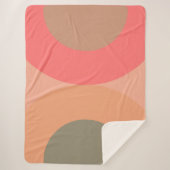 Mid-Century Modern Peach and Olive Sherpa Deken (Voorkant)