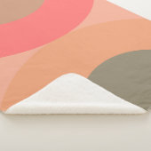 Mid-Century Modern Peach and Olive Sherpa Deken (3/4)