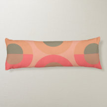 Mid-Century Modern Peach and Olive Sierkussen