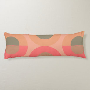 Mid-Century Modern Peach and Olive Sierkussen Lichaamskussen