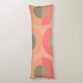 Mid-Century Modern Peach and Olive Sierkussen Lichaamskussen (Achterkant (Verticaal))