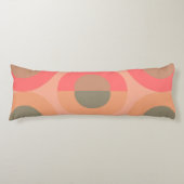 Mid-Century Modern Peach and Olive Sierkussen Lichaamskussen (Voorkant)