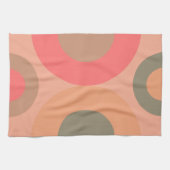 Mid-Century Modern Peach and Olive Theedoek (Horizontaal)