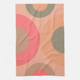 Mid-Century Modern Peach and Olive Theedoek