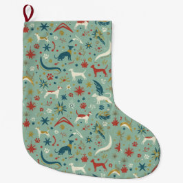 Mid-Century Modern Pet Christmas Stocking Grote Kerstsok