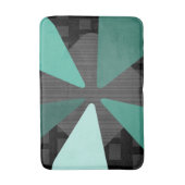 Mid Century Modern "Petals" Art Black Turquoise Badmat (Voorkant Verticaal)