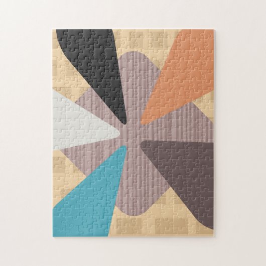 Mid Century Modern "Petals" Art Colorful Legpuzzel (Verticaal)