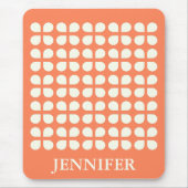 Mid Century Modern Petals voor Oranje gepersonalis Muismat (Voorkant)