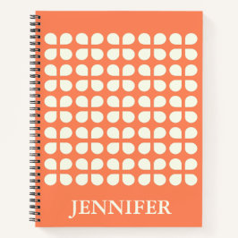 Mid Century Modern Petals voor Oranje gepersonalis Notitieboek
