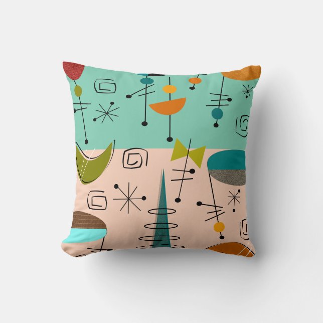 Mid-Century Modern Pillow Ovalen Pattern AB Kussen (Voorkant)