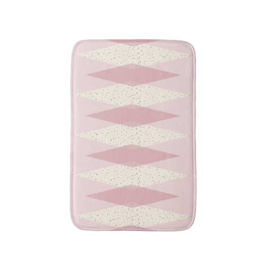 Mid Century Modern Pink Argyle Bath Mat (Voorkant Verticaal)