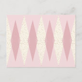 Mid Century Modern Pink Argyle Briefkaart (Voorkant)