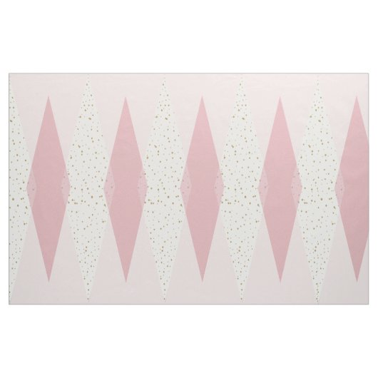 Mid Century Modern Pink Argyle Cotton Stof (Yard (91,4 cm))