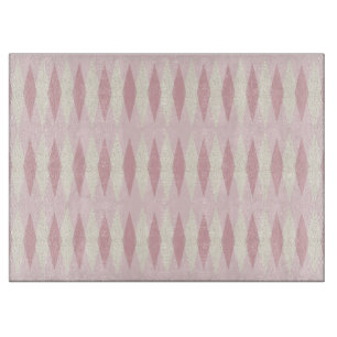 Mid Century Modern Pink Argyle Cutting Board Snijplank