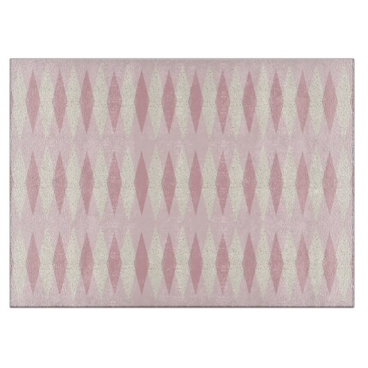 Mid Century Modern Pink Argyle Cutting Board Snijplank (Voorkant)