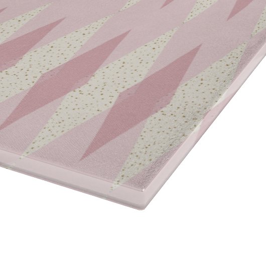 Mid Century Modern Pink Argyle Cutting Board Snijplank (Hoek)