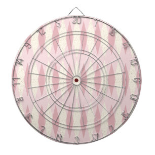 Mid Century Modern Pink Argyle Dart Board Dartbord