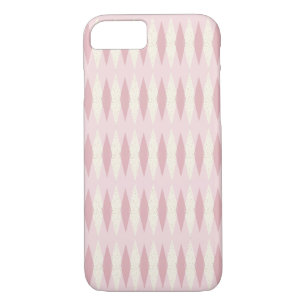 Mid Century Modern Pink Argyle iPhone Case