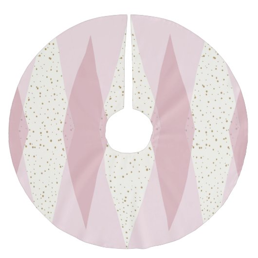 Mid Century Modern Pink Argyle kerstboom Skir Kerstboom Rok (Voorkant)