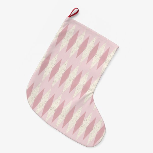 Mid Century Modern Pink Argyle kerststop Grote Kerstsok (Voorkant (Hangend))