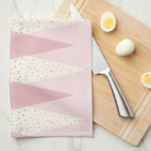 Mid Century Modern Pink Argyle Kitchen Towel Theedoek (Quarter Fold)