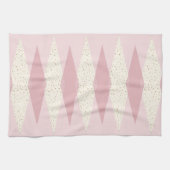 Mid Century Modern Pink Argyle Kitchen Towel Theedoek (Horizontaal)