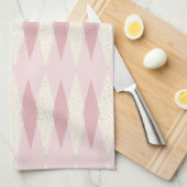 Mid Century Modern Pink Argyle Kitchen Towelen Theedoek (Quarter Fold)