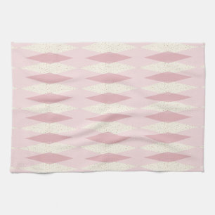 Mid Century Modern Pink Argyle Kitchen Towelen Theedoek