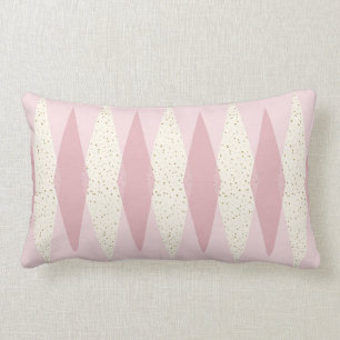 Mid Century Modern Pink Argyle Lumbar Pillow Kussen