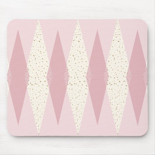 Mid Century Modern Pink Argyle Mousepad Muismat (Voorkant)