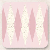 Mid Century Modern Pink Argyle Plastic Onderzetter (Voorkant)