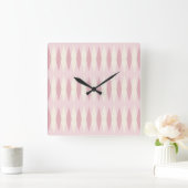 Mid Century Modern Pink Argyle Square Wall klok (Huis)