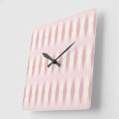 Mid Century Modern Pink Argyle Square Wall klok (Hoek)