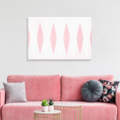 Mid Century Modern Pink Argyle Stretched Canvas (Insitu (Woonkamer))