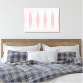 Mid Century Modern Pink Argyle Stretched Canvas (Insitu (Slaapkamer))