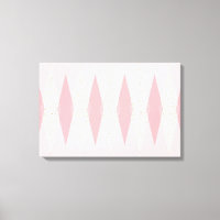Mid Century Modern Pink Argyle Stretched Canvas