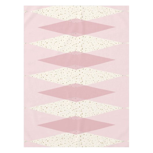 Mid Century Modern Pink Argyle Tablecloth Tafelkleed (Voorkant)