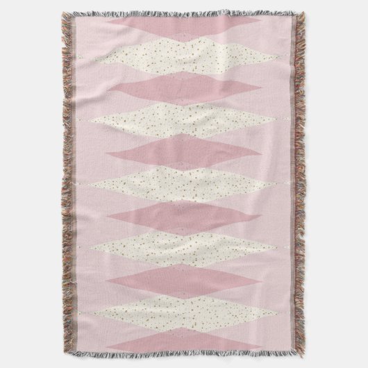 Mid Century Modern Pink Argyle Throw Blanket Deken (Voorkant Verticaal)