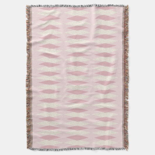 Mid Century Modern Pink Argyle Throw Blanket Deken (Voorkant Verticaal)