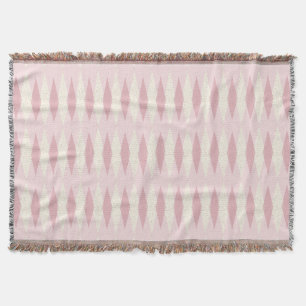 Mid Century Modern Pink Argyle Throw Blanket Deken