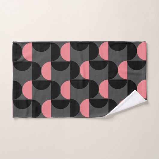 Mid-Century Modern Pink Black en Grey Bad Handdoek (Handdoek)