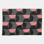 Mid-Century Modern Pink Black en Grey Theedoek (Horizontaal)