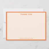 Mid-Century Modern Pink Orange Custom Wedding Name Bedankkaart (Voorkant)