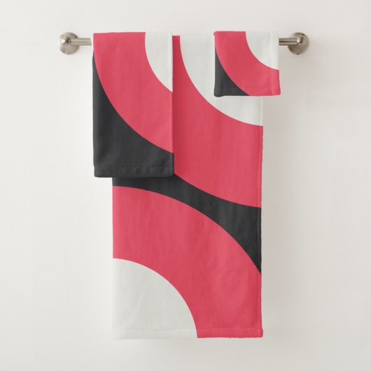 Mid-Century Modern Pink White en Grey Bad Handdoek (Insitu)