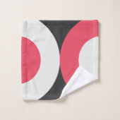 Mid-Century Modern Pink White en Grey Bad Handdoek (Wasdoekje)