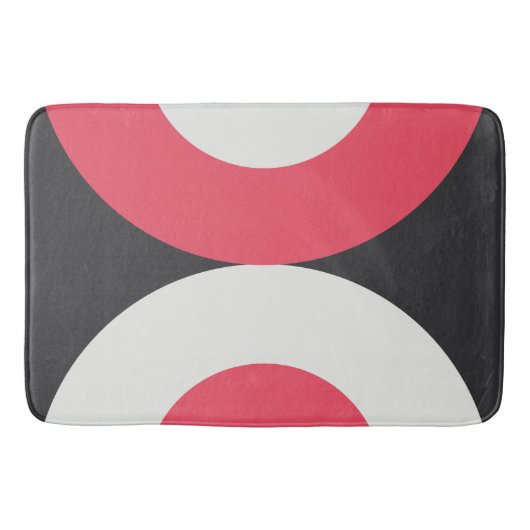 Mid-Century Modern Pink White en Grey Badmat (Voorkant)