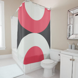 Mid-Century Modern Pink White en Grey T Douchegordijn