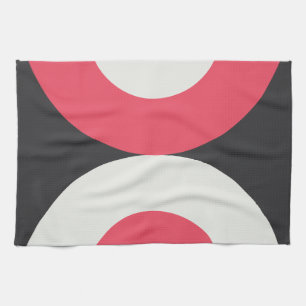 Mid-Century Modern Pink White en Grey T Theedoek