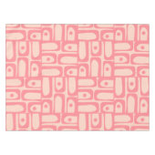 Mid Century Modern Piquet Abstract Patroon Roze Tafelkleed (Voorkant (Horizontaal))