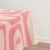 Mid Century Modern Piquet Abstract Patroon Roze Tafelkleed (Voorbeeld)